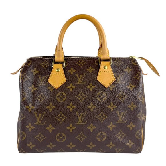 Auth LOUIS VUITTON Monogram Speedy 25 Handbag Brown - Picture 1 of 13